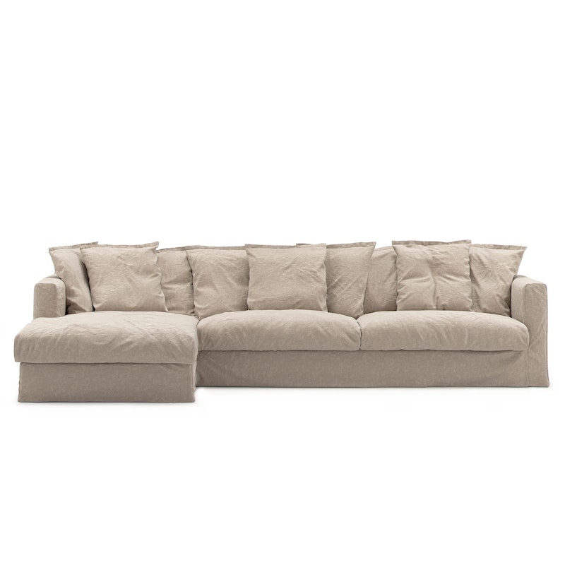 Le Grand Air 3-Sitzer-Sofa Leinen Liege Links, Savage Linen