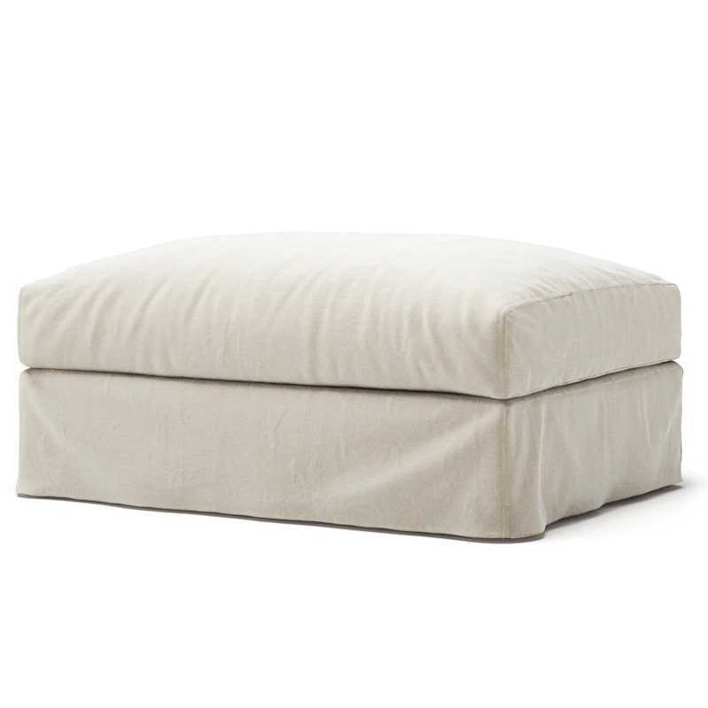 Le Grand Air Fußhocker Leinen, Creamy White