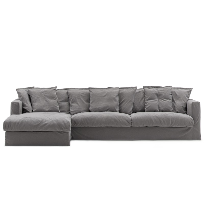 Le Grand Air 3-Sitzer-Sofa Baumwolle Liege Links, Grau
