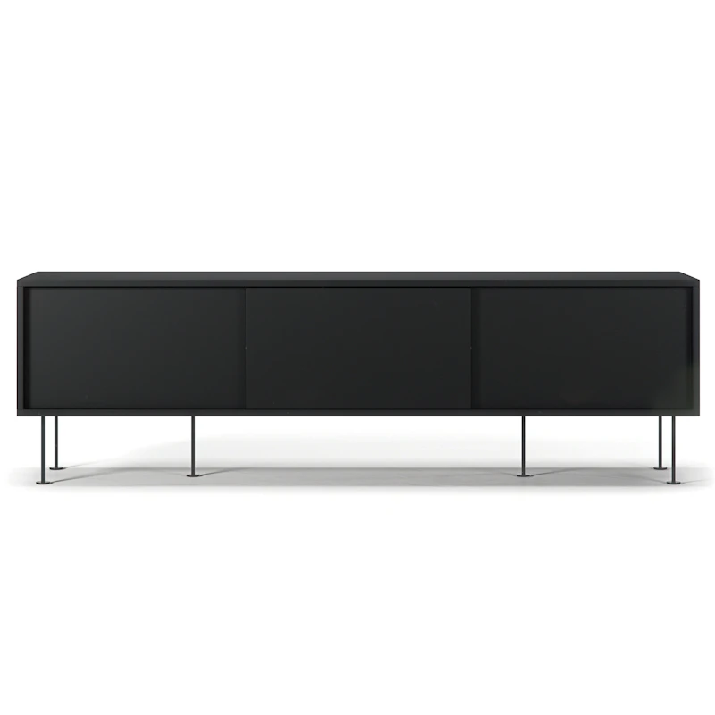 Vogue Medienbank mit Beinen 180 cm, Anthrazit / Schwarz
