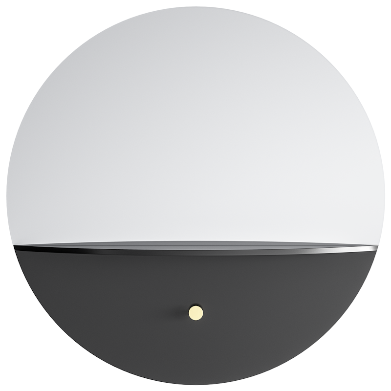 Pie B Wandspiegel, Schwarz , 80cm