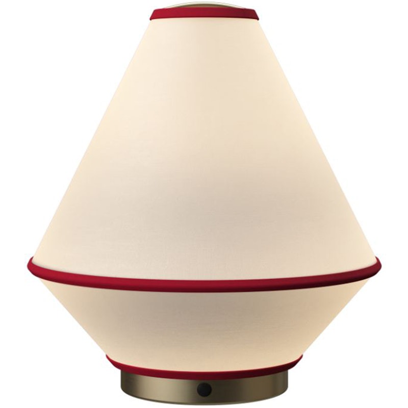 Tafta Tischlampe Portabel, Rot/Altweiß