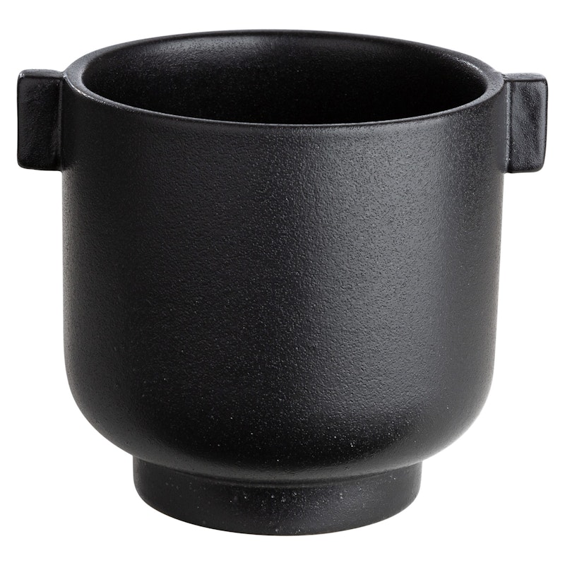 Blumentopf mit Ohren H14 cm, Schwarz