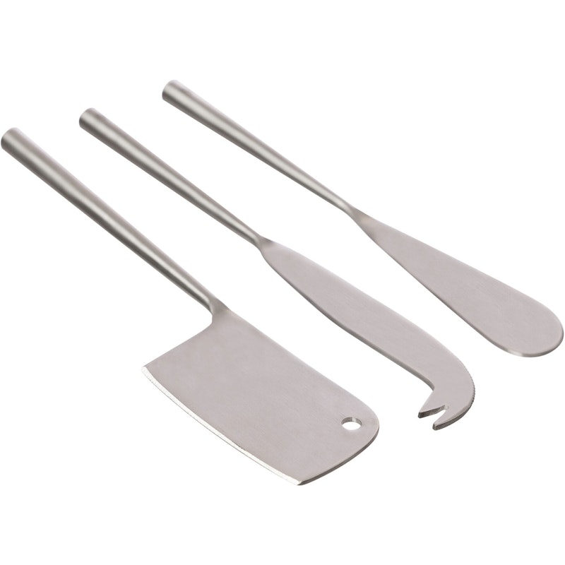 Käsemesser-Set Gebürsteter Stahl, 3-er Set