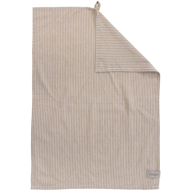 Geschirrtuch Streifen 47x70 cm, Beige/Colafarben