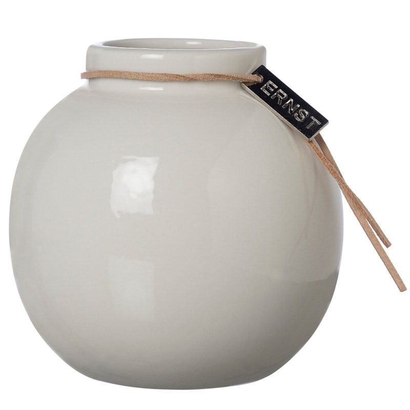 Vase Keramik Weiß, 21 cm