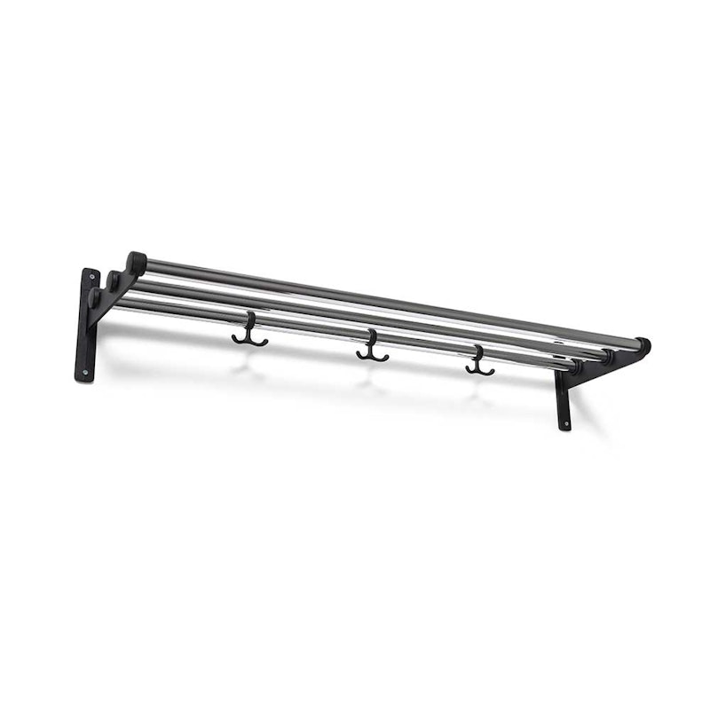 Nostalgi Hat Rack/Shoe Rack, Black Fittings Hutablage Schwarz Chrom