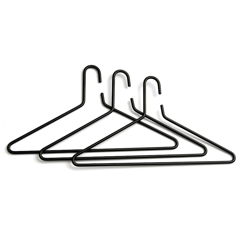 Triangle Kleiderbügel 3-er Set, schwarze Struktur