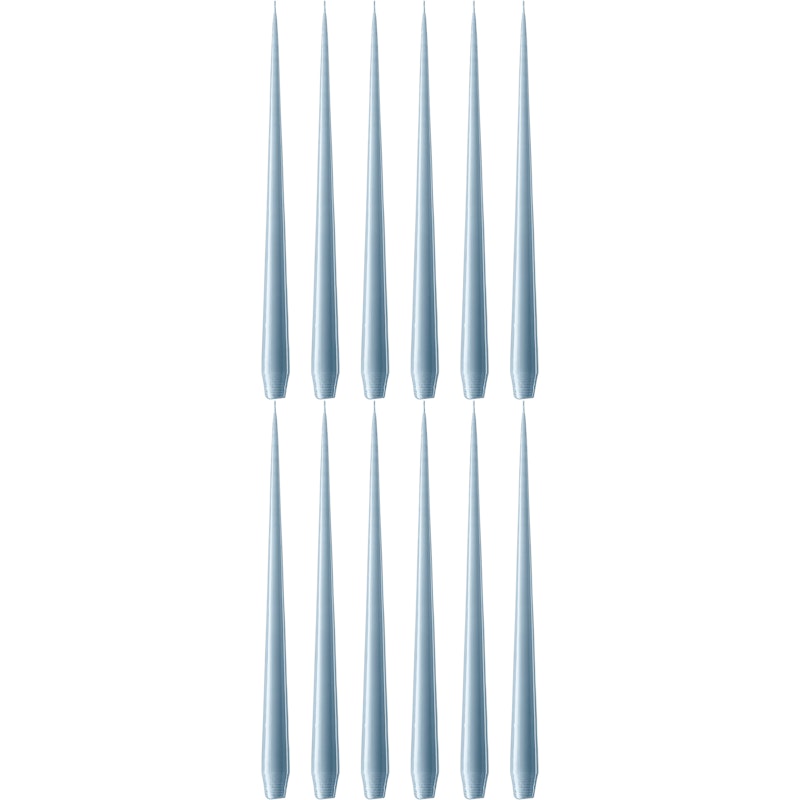 Spitzkerzen Lackiert 32 cm 12-er Set, Dusty Blue
