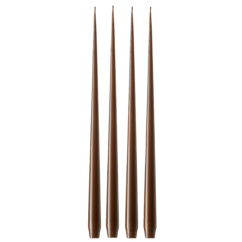 Spitzkerze Lackiert 42 cm 4-er Set, Hazelnut