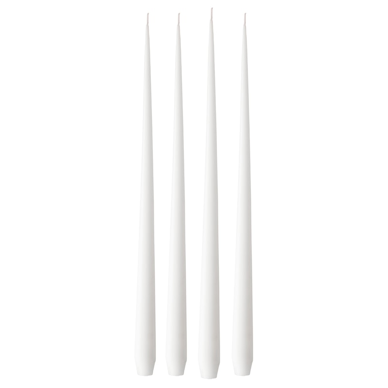 Spitzkerzen Matt 42 cm 4-er Set, Pure White