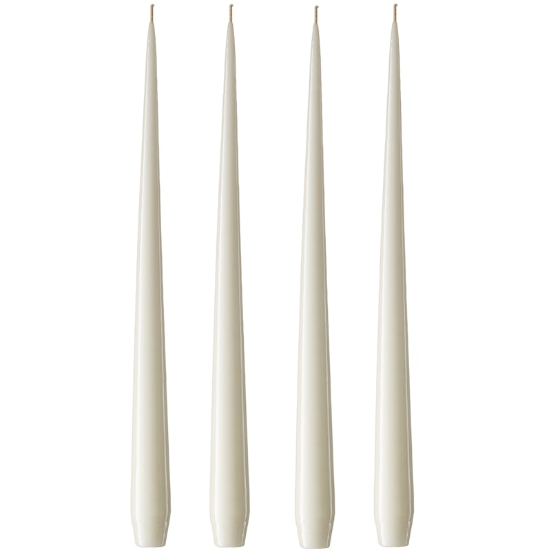 Spitzkerze Lackiert 32 cm 4-er Set, Ivory