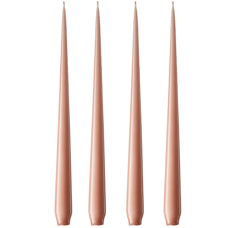 Spitzkerze Lackiert 32 cm 4-er Set, Rosy Caramel