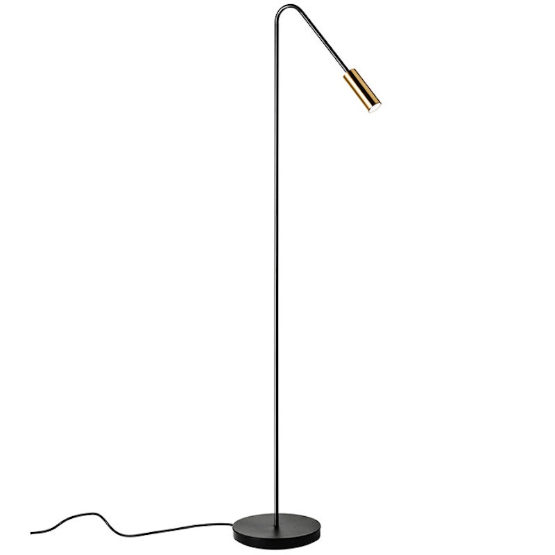 Volta P-3538-W Stehlampe, Schwarz / Satin Gold