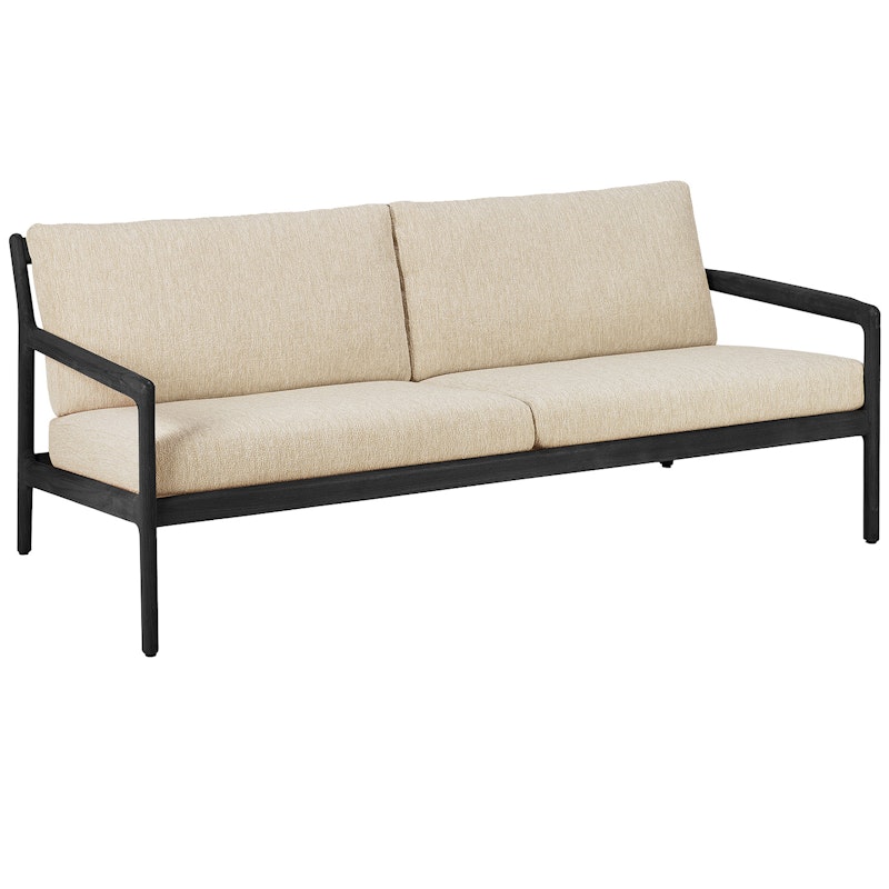 Jack Outdoor Sofa Natur / Schwarz Lackiertes Teakholz, 2-Sitzer