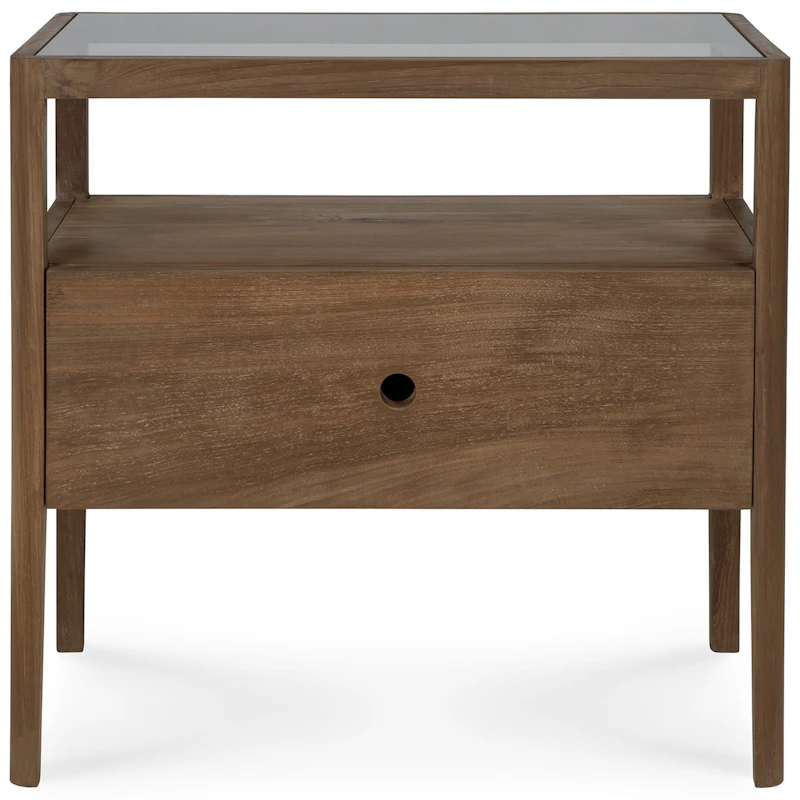 Spindle Nachttisch, Teakholz