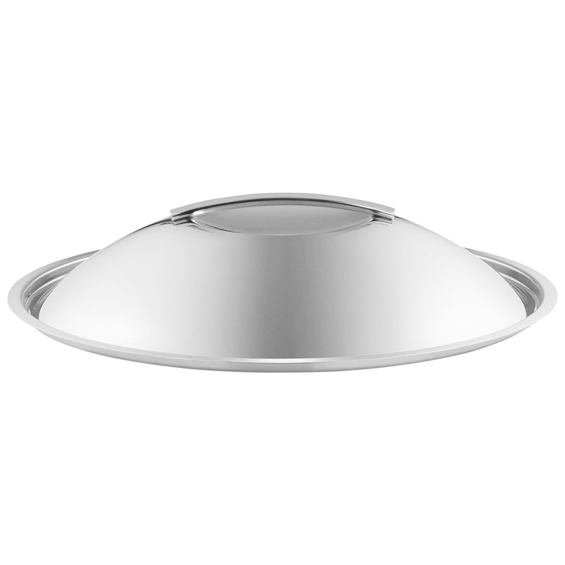 Vaulted Lid Brushed Steel, 32 cm