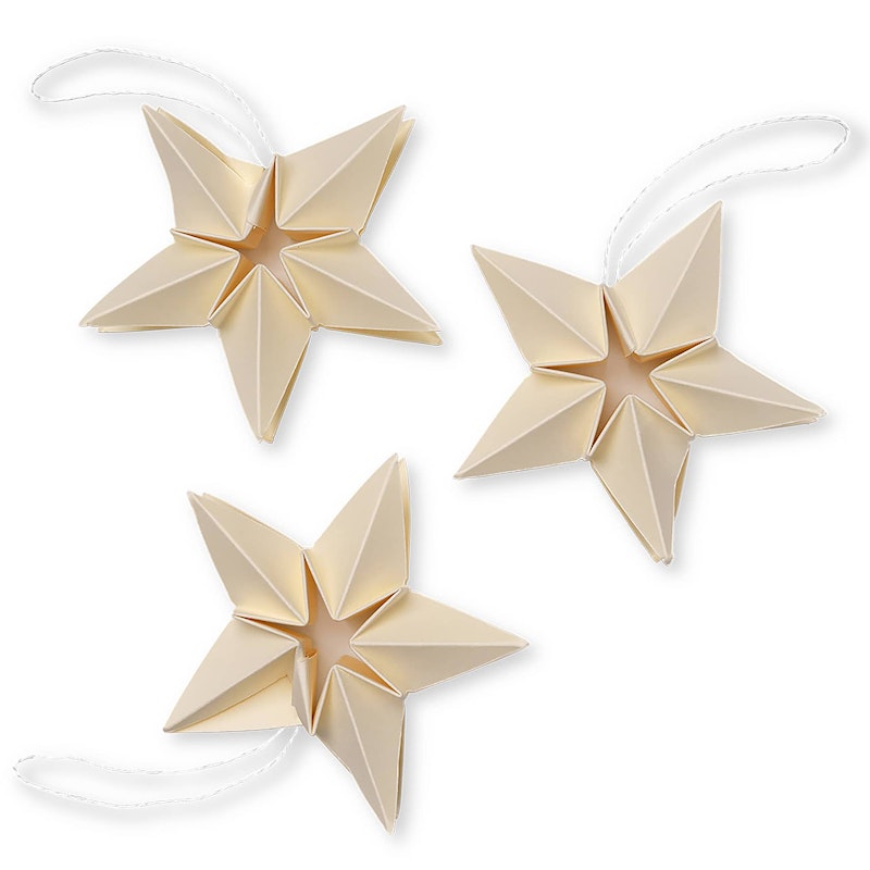 Amanda Paper Stars Weihnachtsschmuck 3-er Set, Altweiß