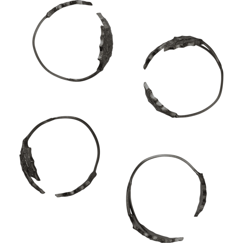 Holly Leaf Serviettenring 4-er Set, Schwarz Messing