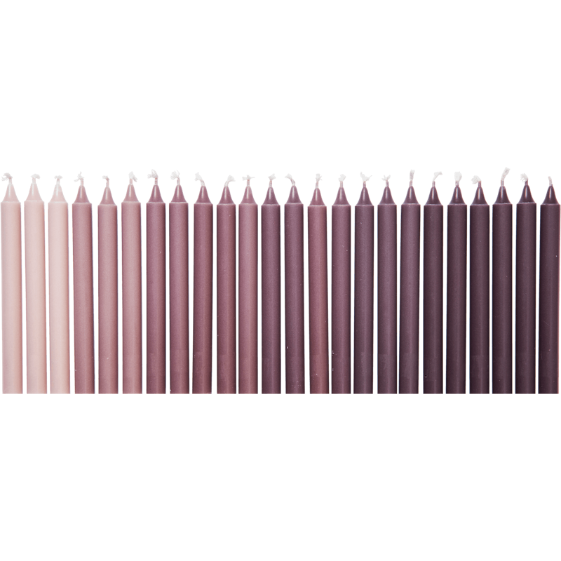 Ombre Kerze 24-er Set, Dark Grape