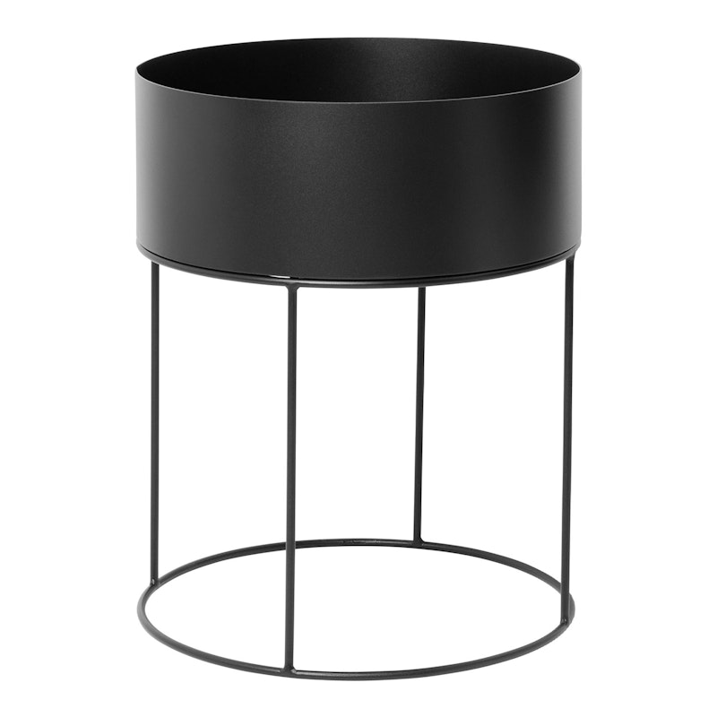 Plant Box Round, Schwarz