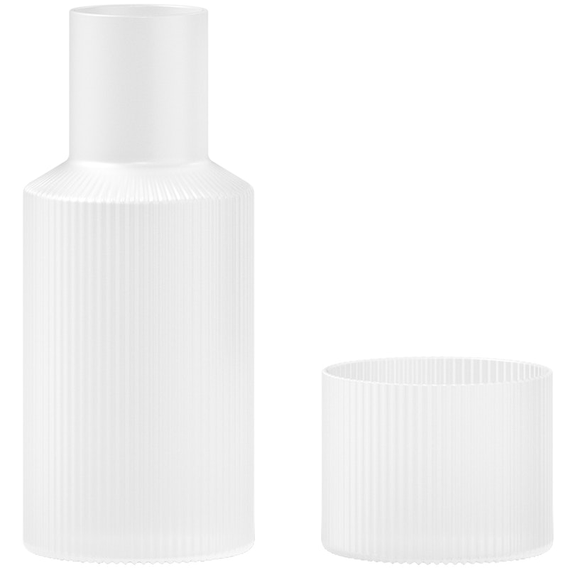 Ripple Small Carafe Set Karaffe mit Trinkglas, Frosted