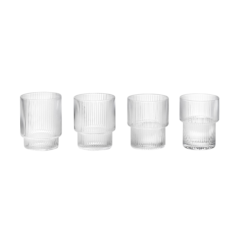 Ripple Glas 4-er Set 20 cl, Transparent