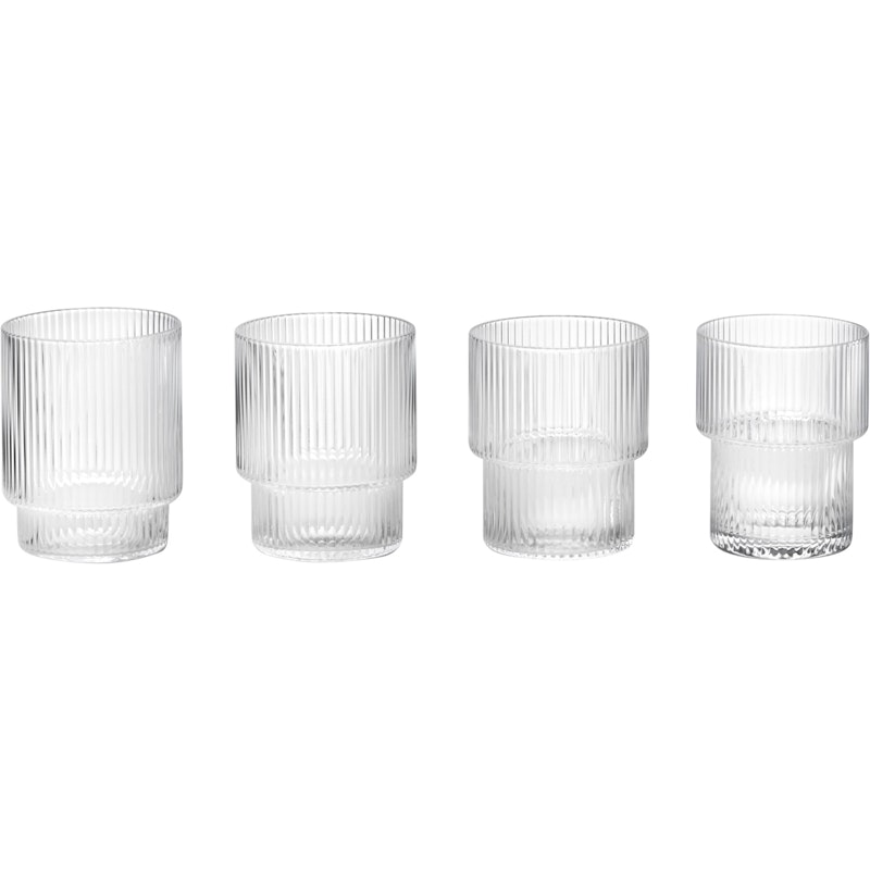 Ripple Glas 4-er Set 6 cl, Transparent