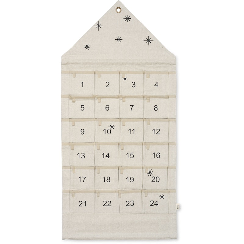 Star Adventskalender, breit/ Sand