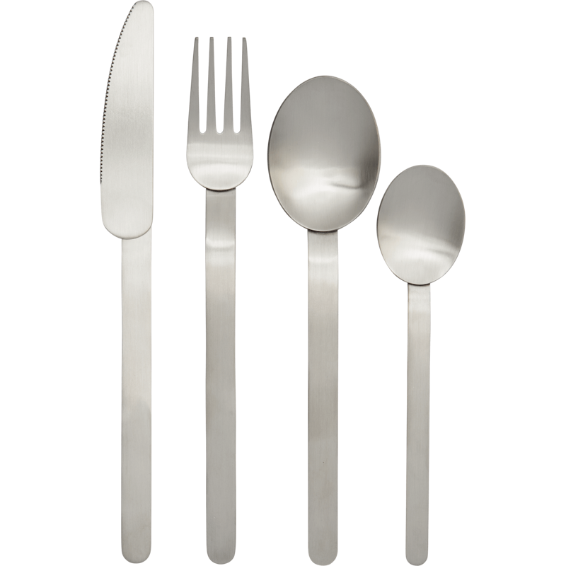 Stelo Besteck-Set 4-er Set, Gebürstet Edelstahl