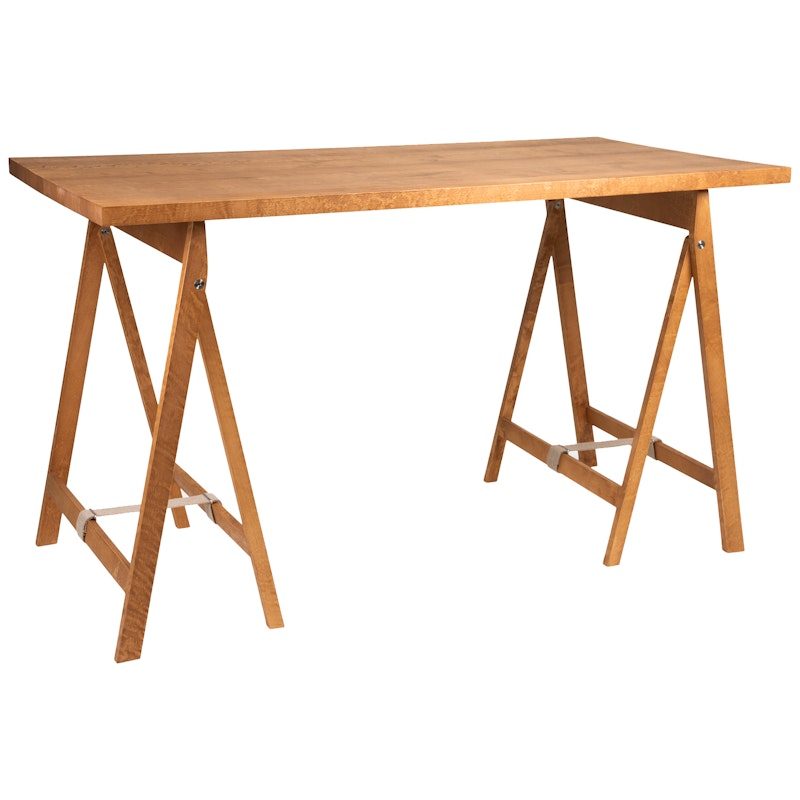 Folding Flat Trestle Table, Warm Brown