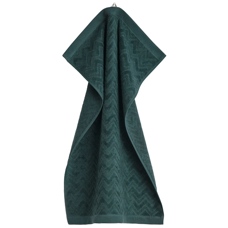 Jacquard Herringbone Towel 30X50, Faded Brick Handtuch 30x50 cm, Tartan Green