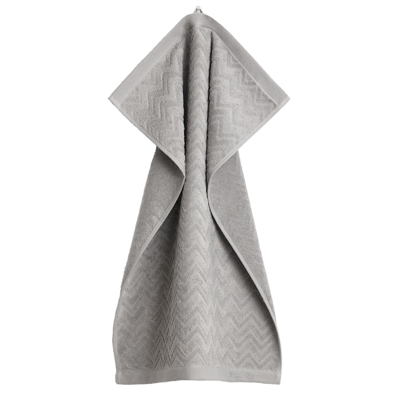 Jacquard Herringbone Handtuch 50x70 cm, Concrete Grey