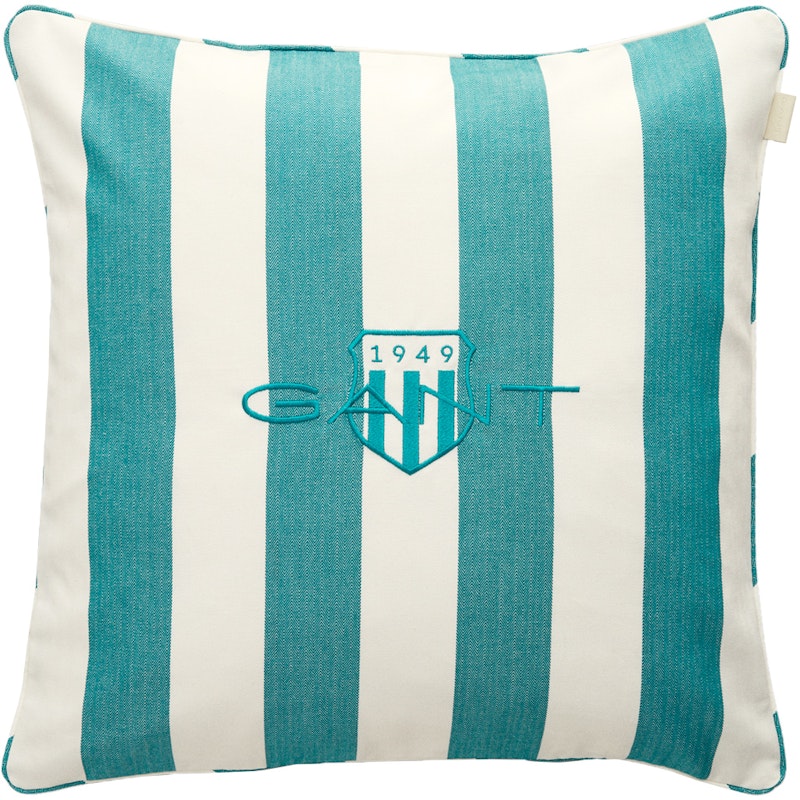 Stripe Archive Shield Kissenbezug 50x50 cm, Ocean Turquoise