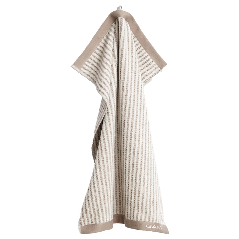 Stripe Handtuch 50x70 cm, Taupe Beige