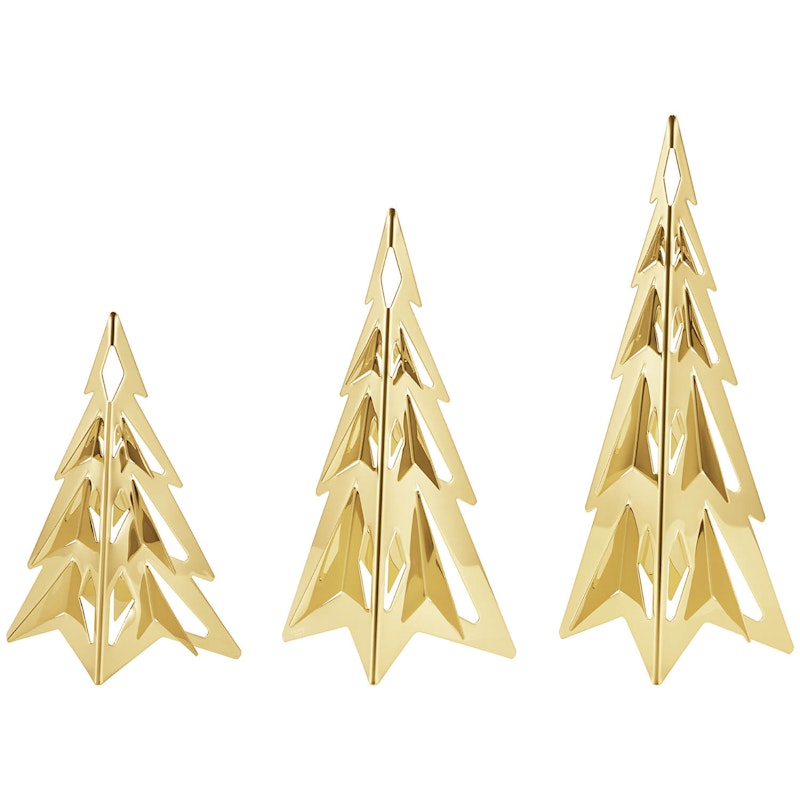 Weihnachtsbäume 3 Teile, Mit 18k Gold Beschichtet