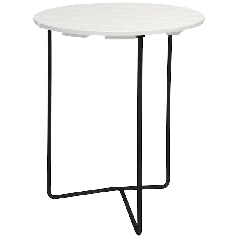 6B Tisch Ø60 cm, White lacquered Eiche / Schwarz