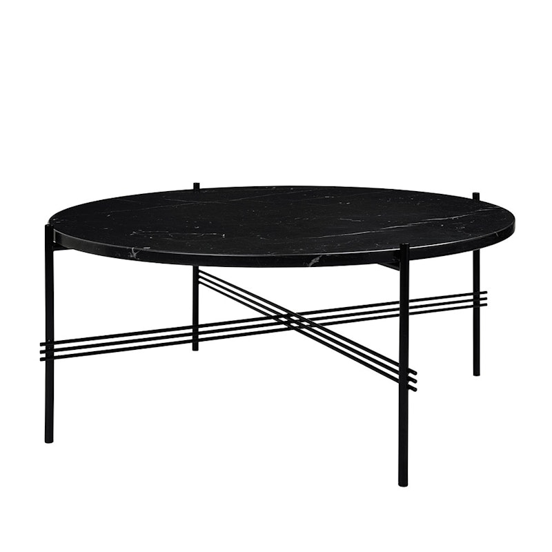 TS Kaffeetisch 80 cm, Schwarz / Schwarz Marquina-Marmor