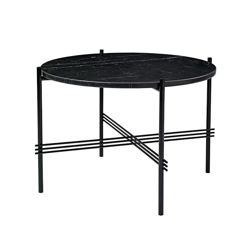 TS Kaffeetisch 55 cm, Schwarz / Schwarz Marquina-Marmor