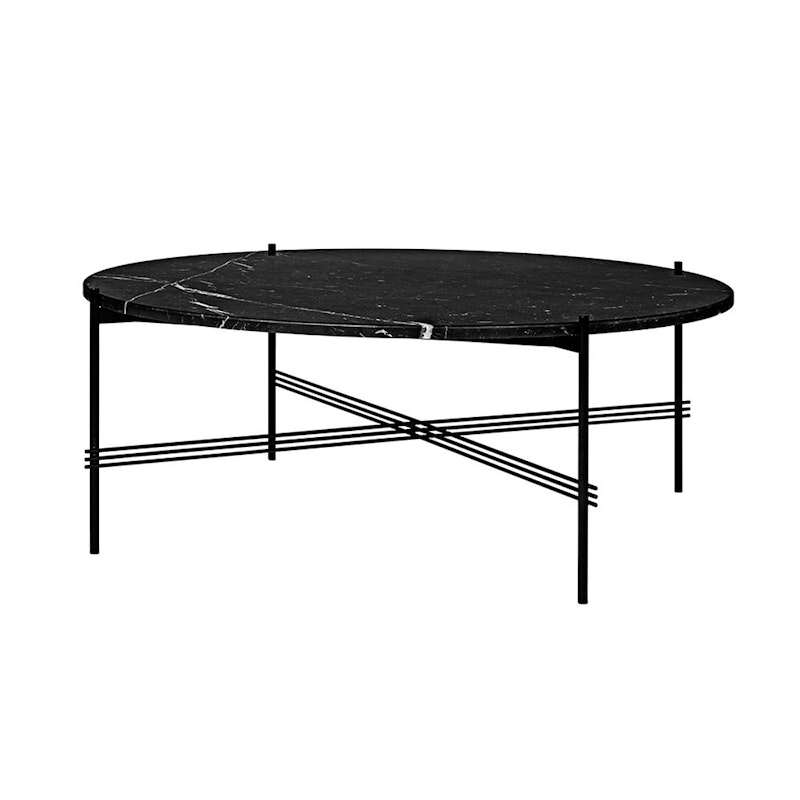 Ts Tisch XL Ø105cm H40cm, Schwarz/ Schwarzmarmor