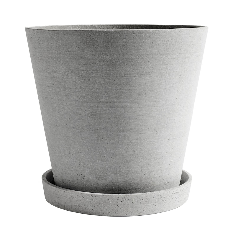 Flowerpot Topf mit Unterteller Grau, Ø34 cm XXXL