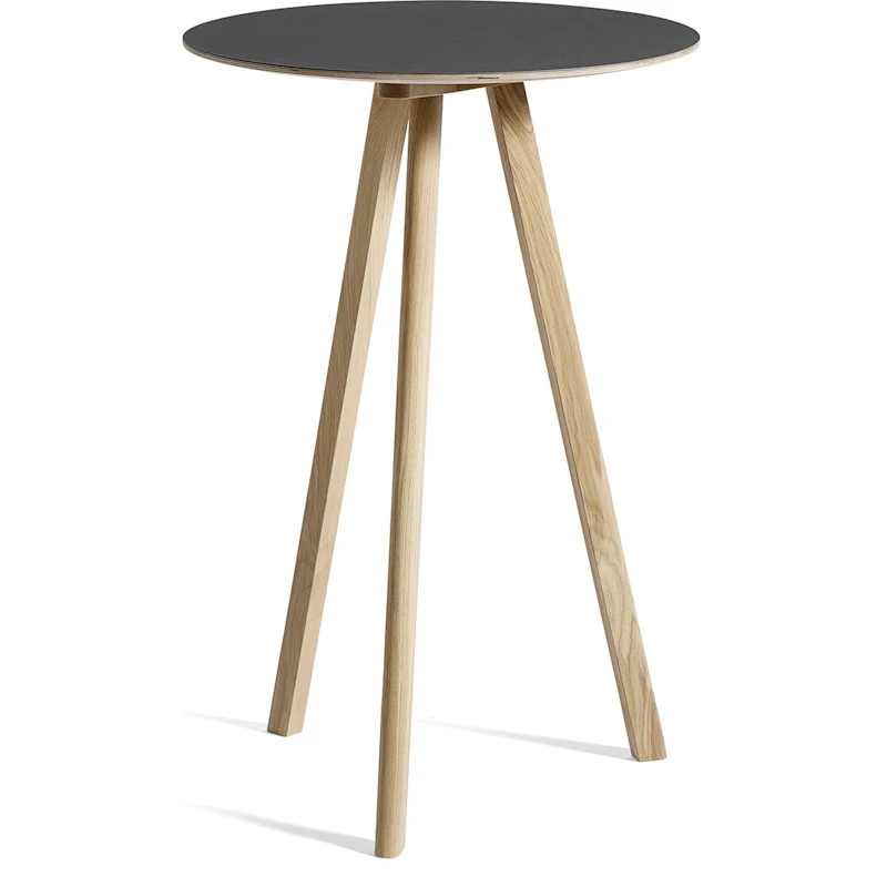 CPH 20 2.0 Bartisch Ø70x105 cm, Mit Wasserlack Behandelte Eiche / Schwarz