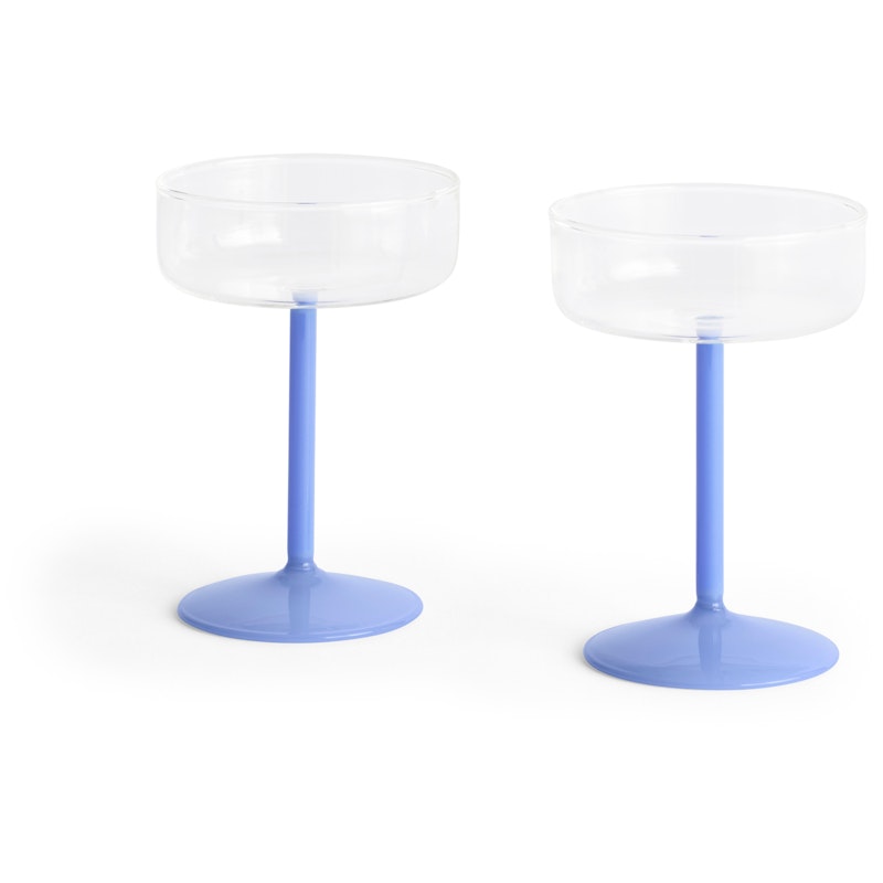 Tint Champagnerschale 2-er Set, Transparent / Jade Blue
