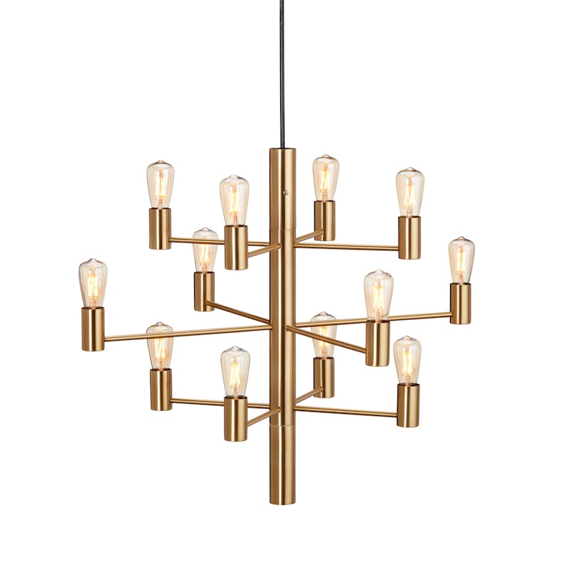 Manola 12 Kronleuchter Dimmbar LED, Satin Brass