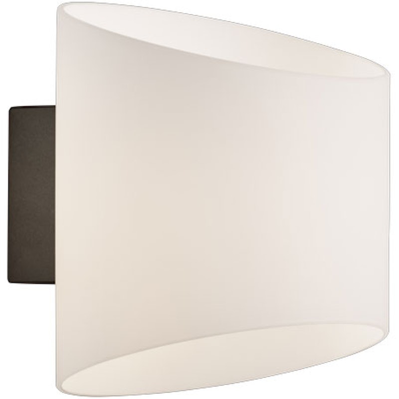 Evoke Wandleuchte Oval, Anthrazit / Opalglas