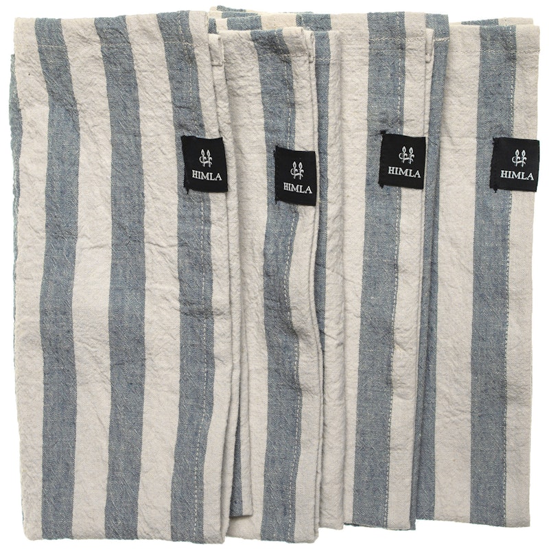 Riviera Serviette 45x45 cm 4-er Set, Azure