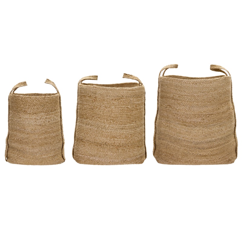 Stella Ablagekorb 3-er Set, Schwarz/Natur