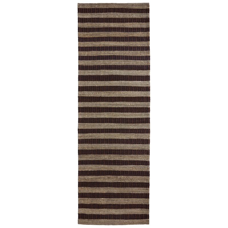 Block Teppich 90x300 cm, Braun/Natur