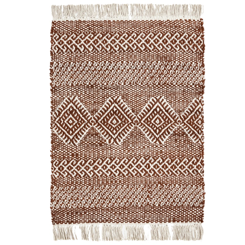 Ethnic Teppich 60x90 cm, Braun/Natur