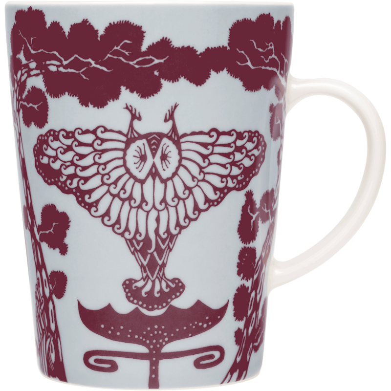 Taika Tasse 40 cl, Blau / Kirschrot